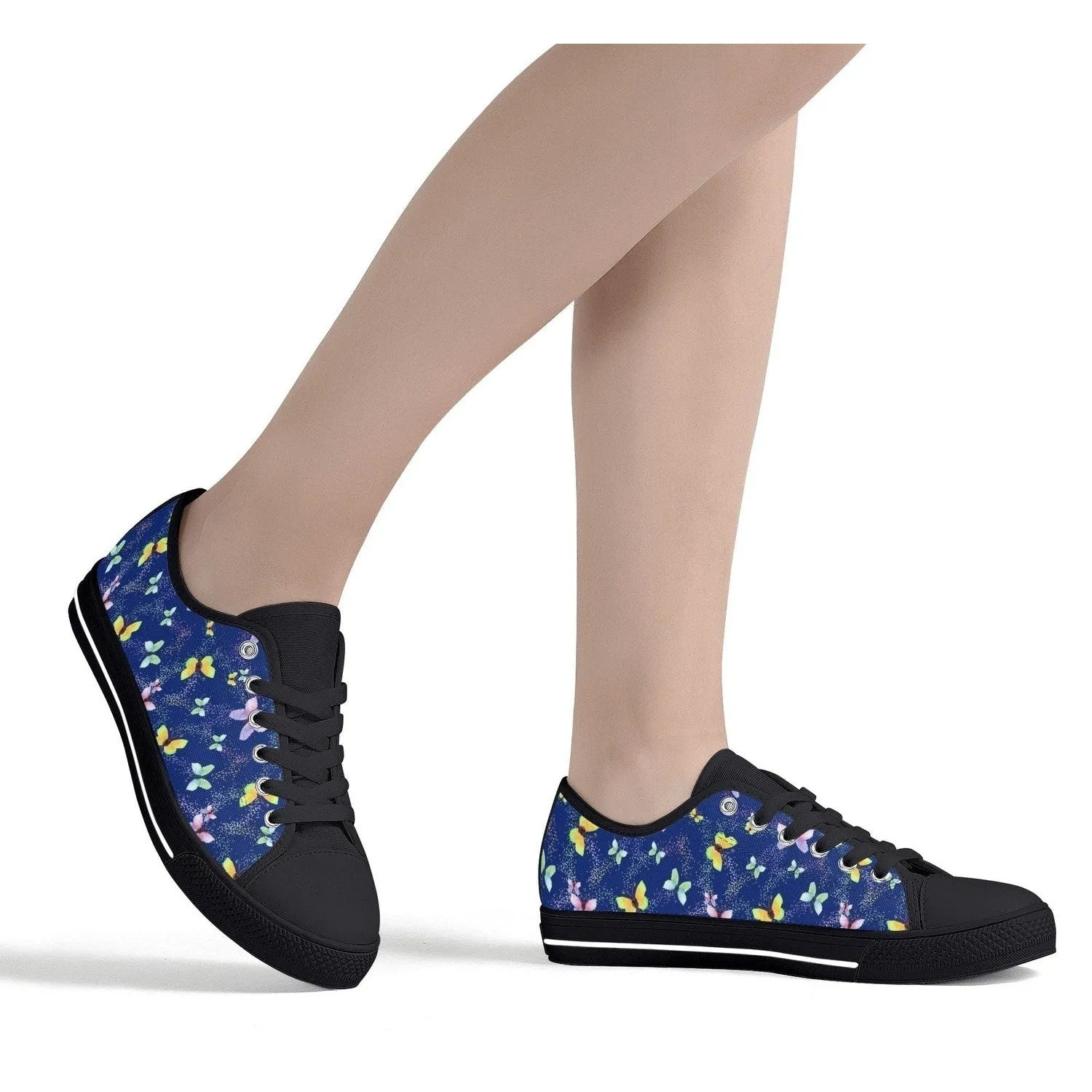 Butterflies Womens Low Top Canvas Shoes