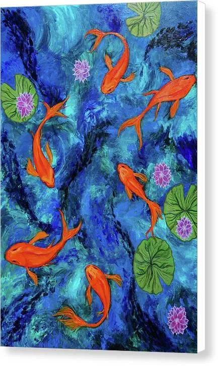 Dancing Koi - Canvas Print