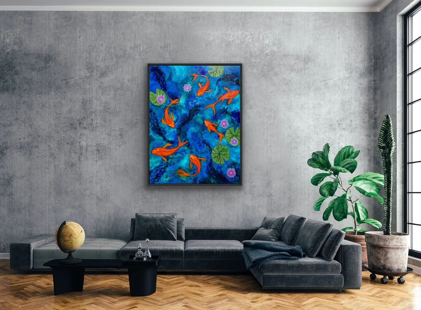 Dancing Koi - Canvas Print