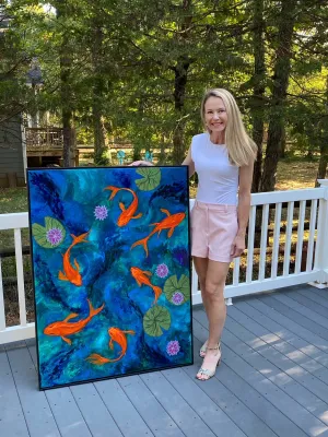 Dancing Koi - Canvas Print