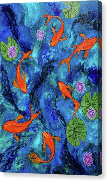 Dancing Koi - Canvas Print