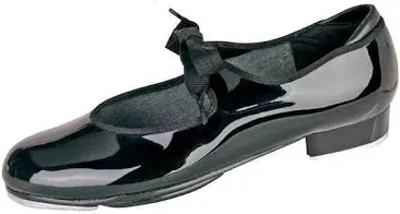 Danshuz 613 Adult Black Patent Leather Value Comfort Ribbon Tie Tap