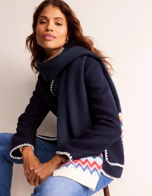 Fair Isle Scarf-Navy
