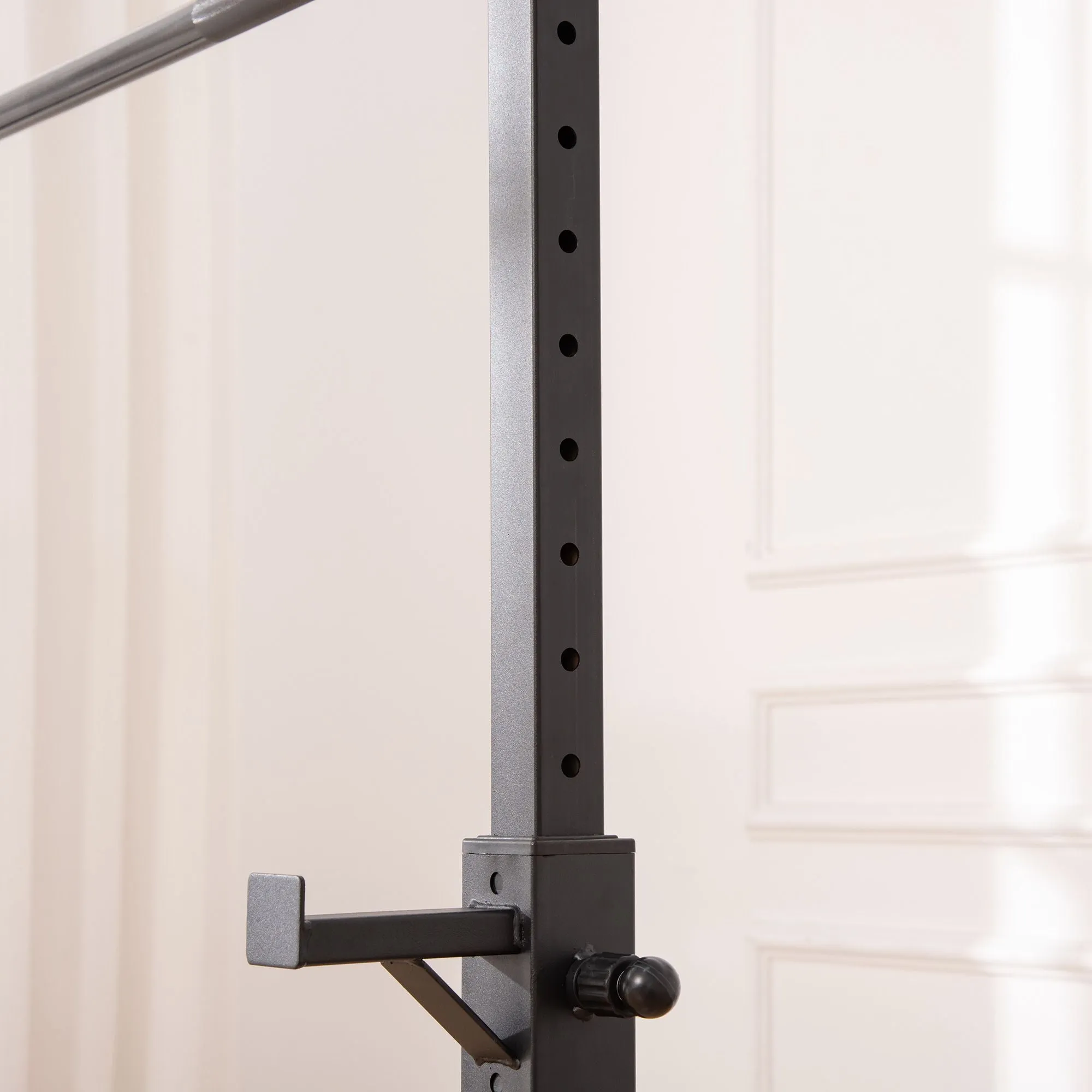 Homcom Heavy Duty Weight Bar Barbell Squat Stand Barbell Rack Spotter