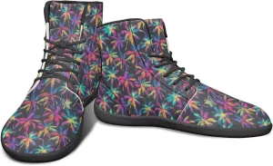 Howilath Hawaiian Coconut Tree High Top Shoes Minimalist Shoes Men Waterproof Running Cross Training Shoe