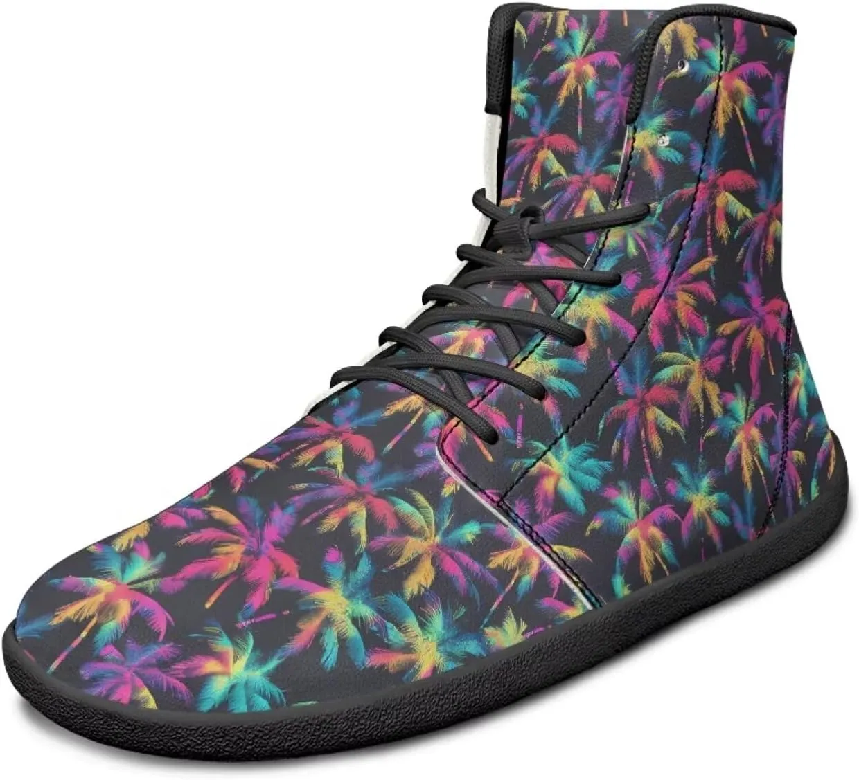 Howilath Hawaiian Coconut Tree High Top Shoes Minimalist Shoes Men Waterproof Running Cross Training Shoe