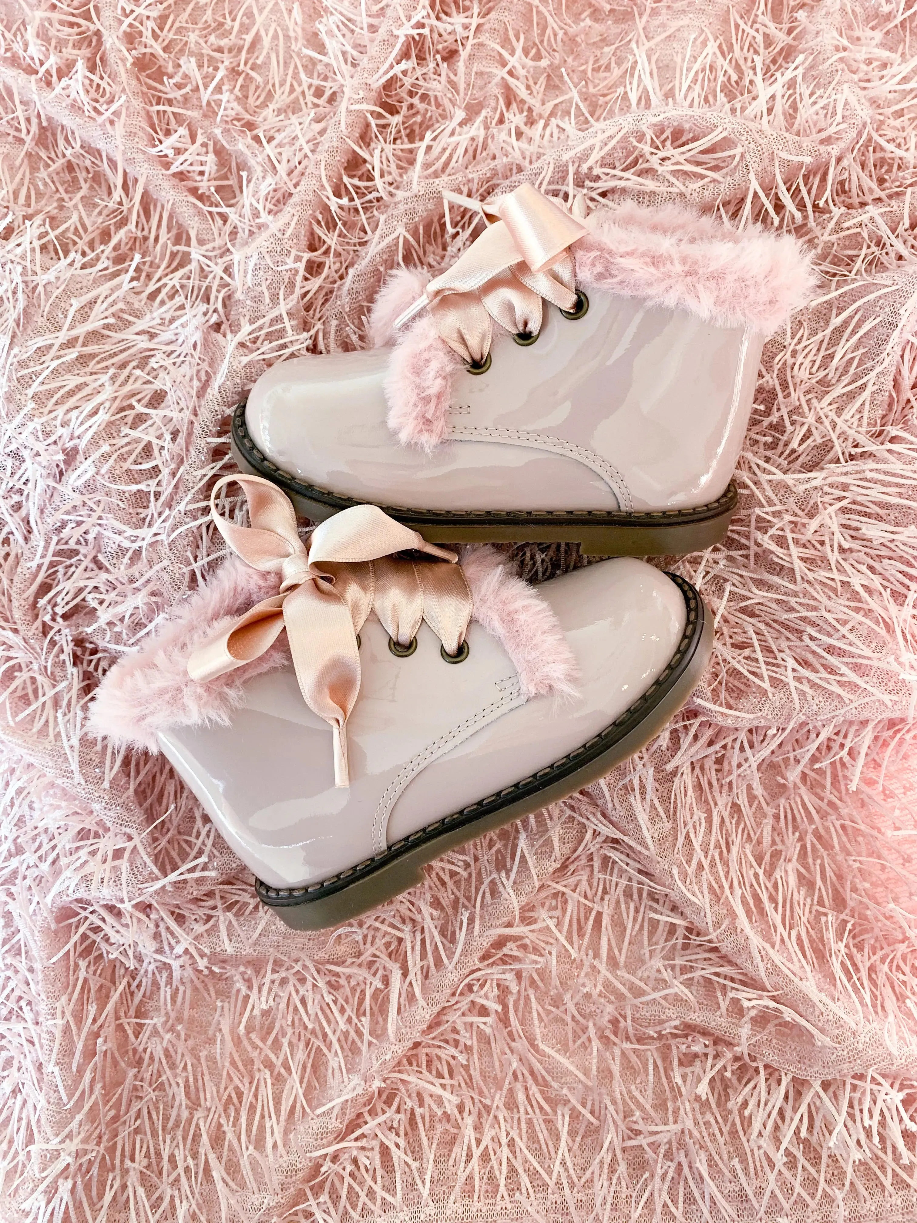 Jazmine- Pink Patent Leather Boots