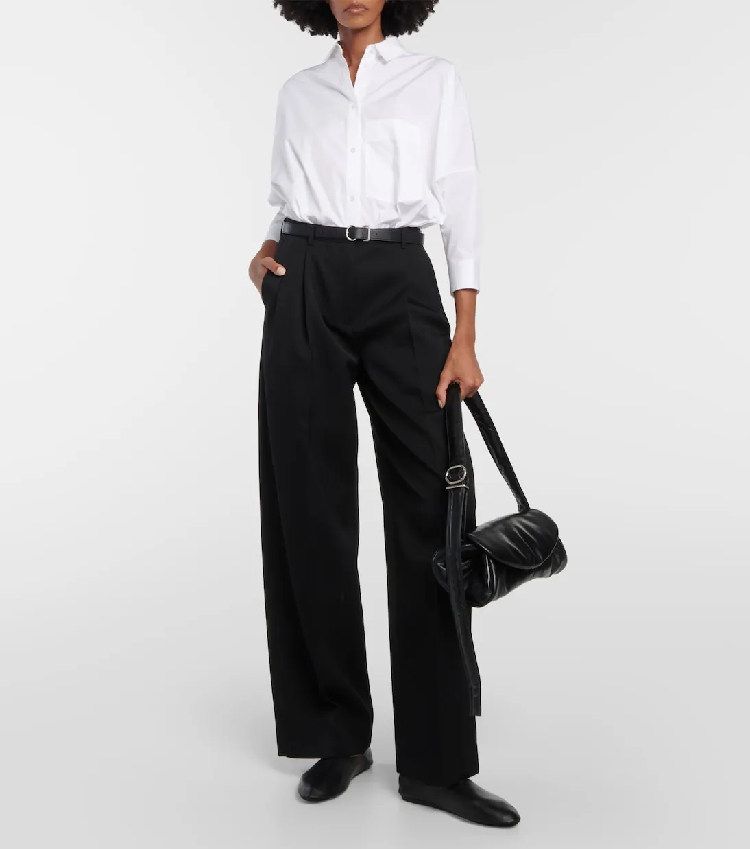 Jil Sander leather ballerinas, black