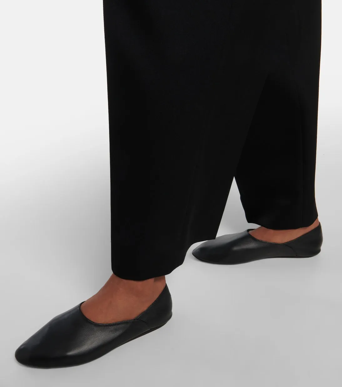 Jil Sander leather ballerinas, black