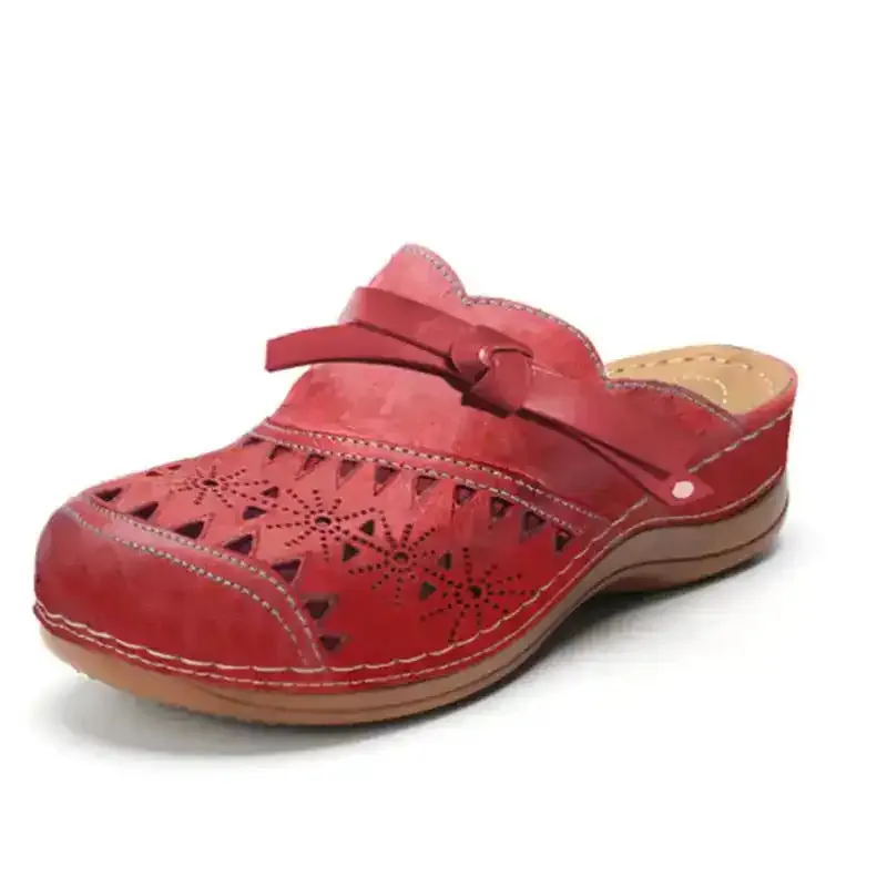 Large Size Women’s Shoes Bow Hollow Toe Cap Flat Sandals Stimulant Slippers