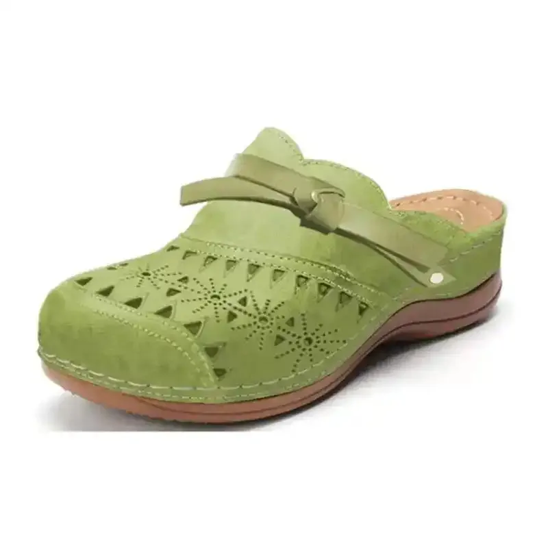 Large Size Women’s Shoes Bow Hollow Toe Cap Flat Sandals Stimulant Slippers