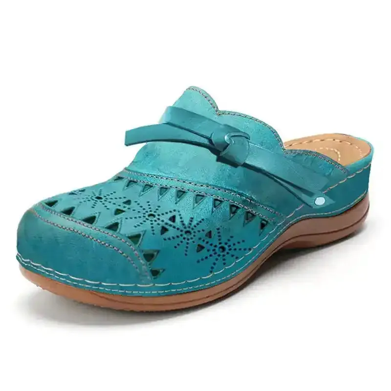 Large Size Women’s Shoes Bow Hollow Toe Cap Flat Sandals Stimulant Slippers