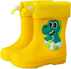 Toddler Rain Boots, Children's Rain Boots, Waterproof Rubber Boots for Girls and Boys with Fun Patterns