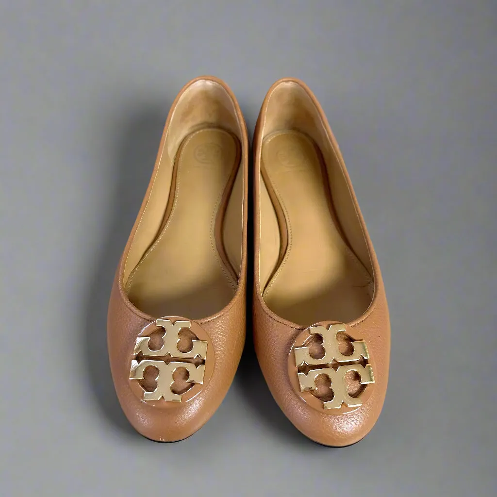 Tory Burch camel Claire ballet flat, size 7, LIKE NEW!