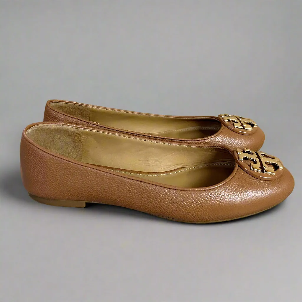 Tory Burch camel Claire ballet flat, size 7, LIKE NEW!