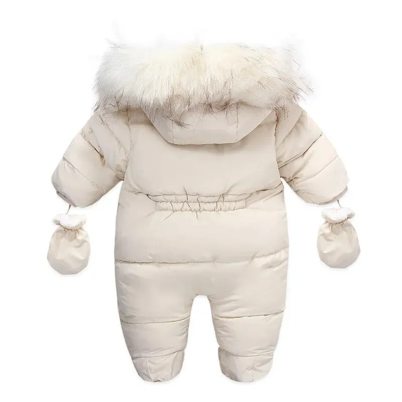 Warm Winter Baby Jumpsuit - Hooded Fleece Rompers for Infants