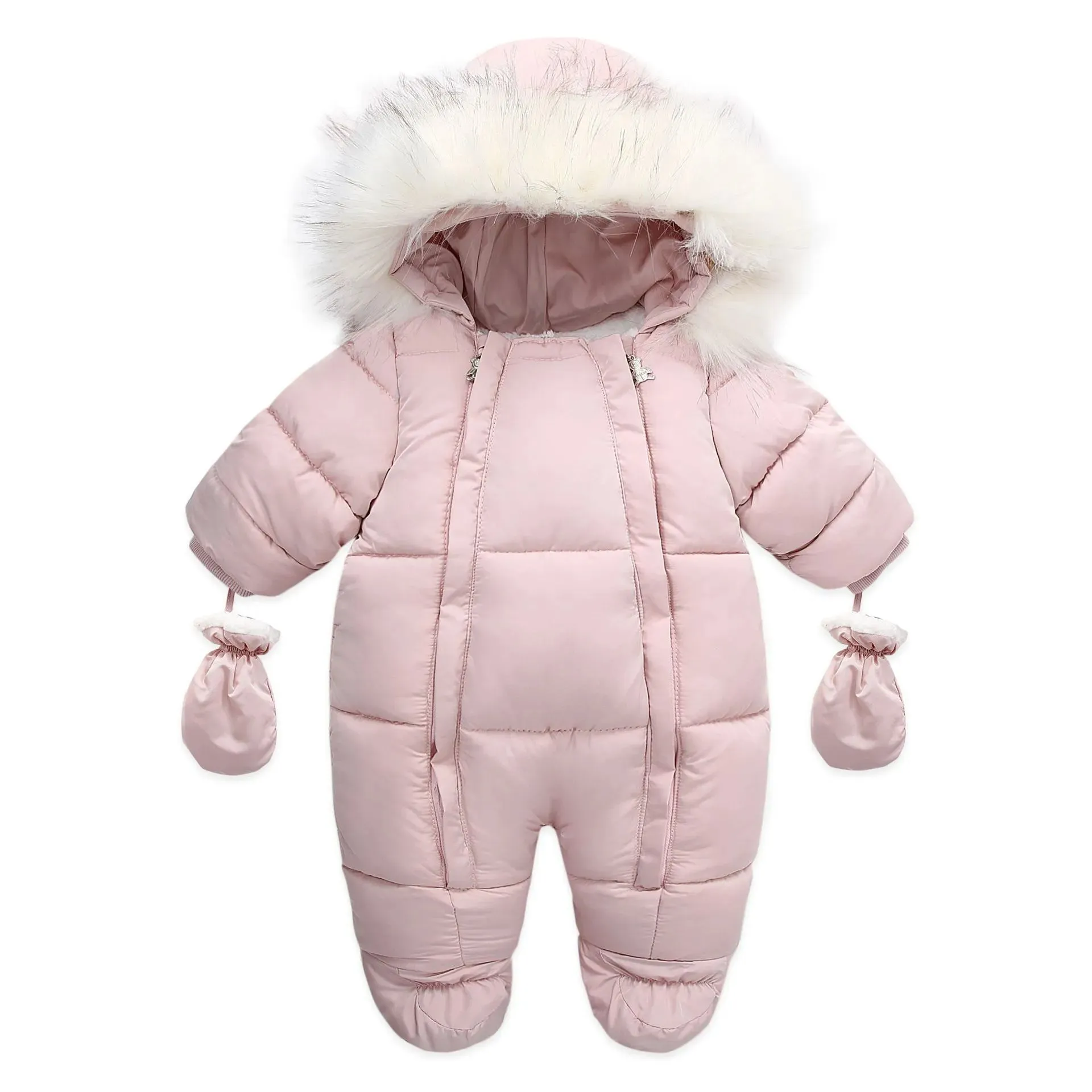 Warm Winter Baby Jumpsuit - Hooded Fleece Rompers for Infants