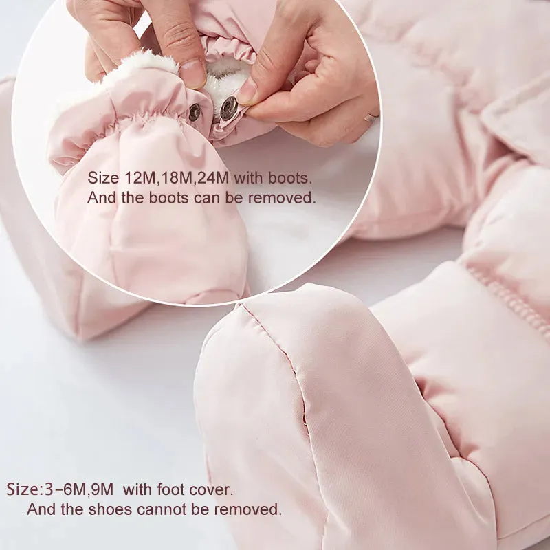 Warm Winter Baby Jumpsuit - Hooded Fleece Rompers for Infants